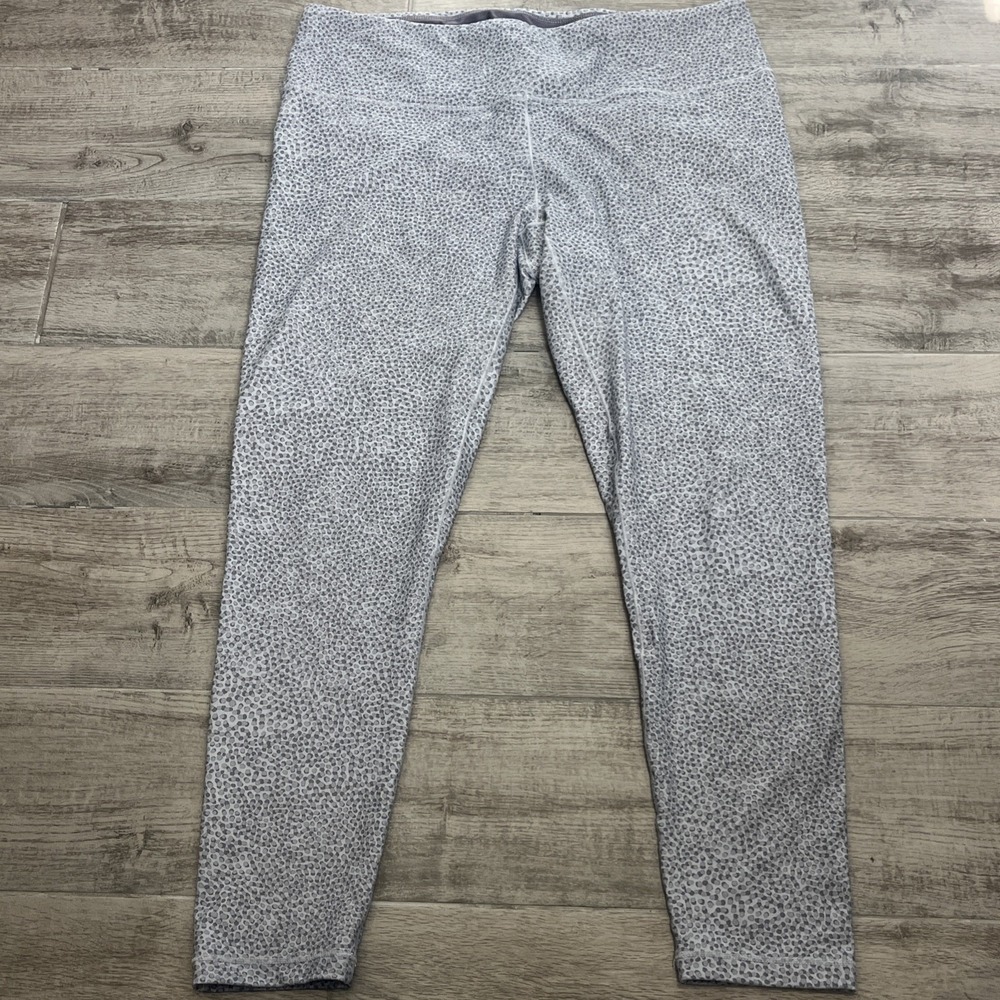 Prana Pillar Printed Legging Pants Silver Marin Women's Size XL Athleisure Sport